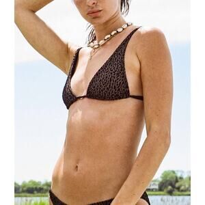 NWT Andie Swim X Demi Moore The Tropez Top Black Gold Floral Size Medium